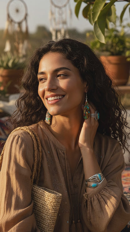 Imperial Stone Triangle Drop Earrings